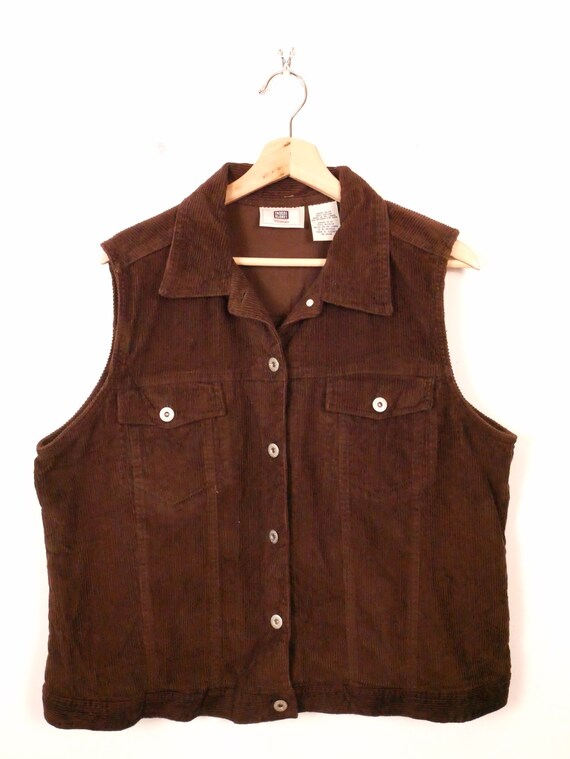 Vintage Women's Brown Corduroy Vest/sleeveless - Etsy Vintage Women's Brown Corduroy Vest/sleeveless - Etsy