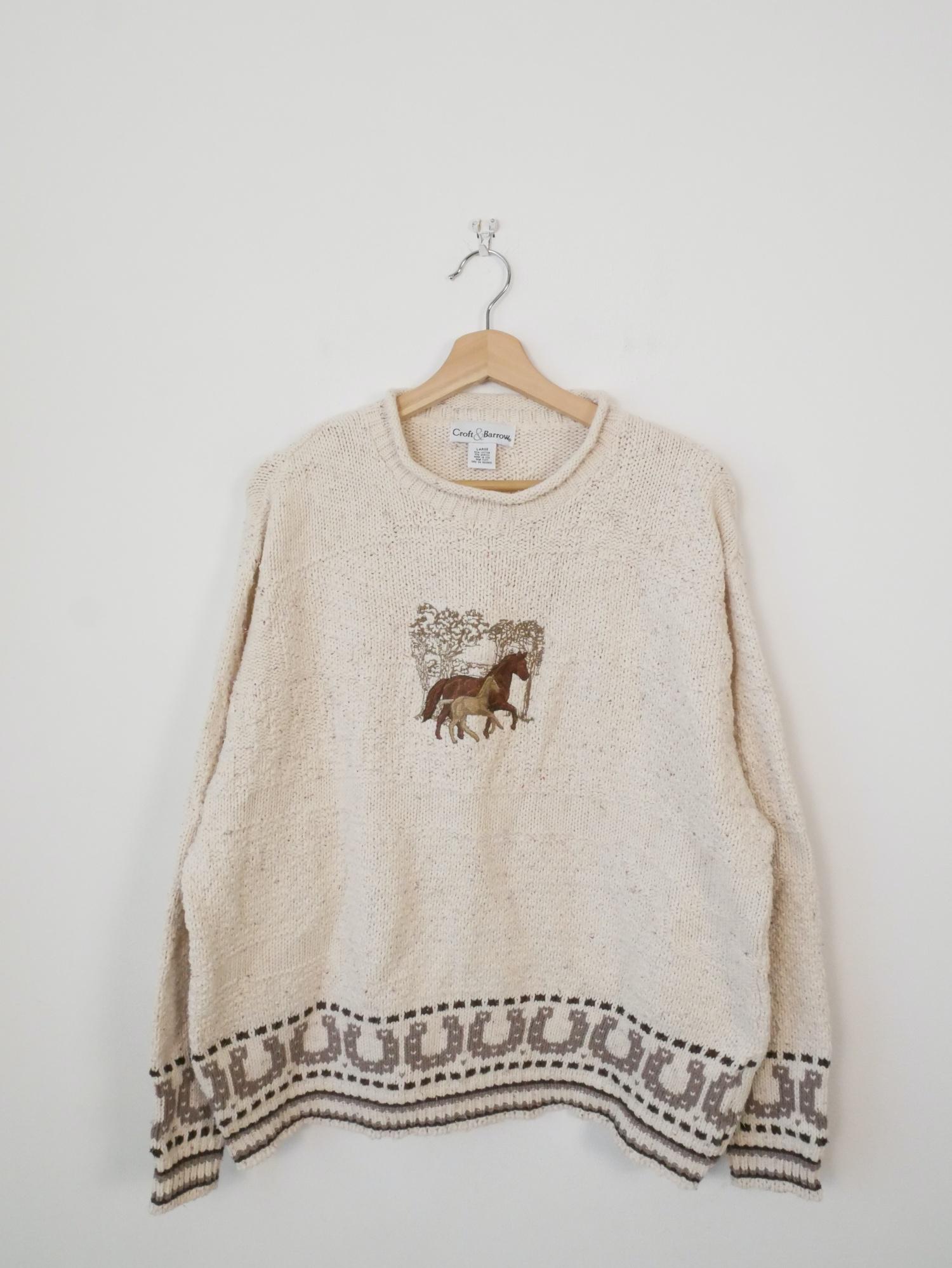90s〜 croft&barrow velor knit Vintage Croft & Barrow Womens XL Sweater 90s USA Made