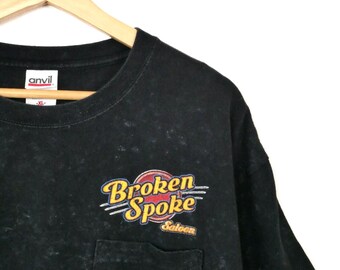 Vintage 2000s Broken Spoke Saloon Men's Black Graphic T-shirt - Etsy