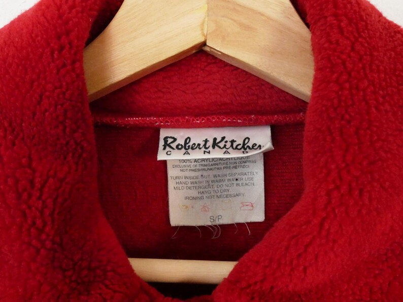 Chaqueta polar extragrande de alce rojo para mujer de Robert Kitchen Canadá, años 90 imagen 5