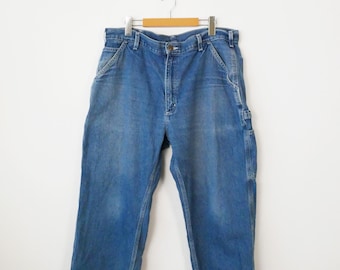 Vintage 1990s Carhartt Denim Work Pants Size 44 X 29 / 90s