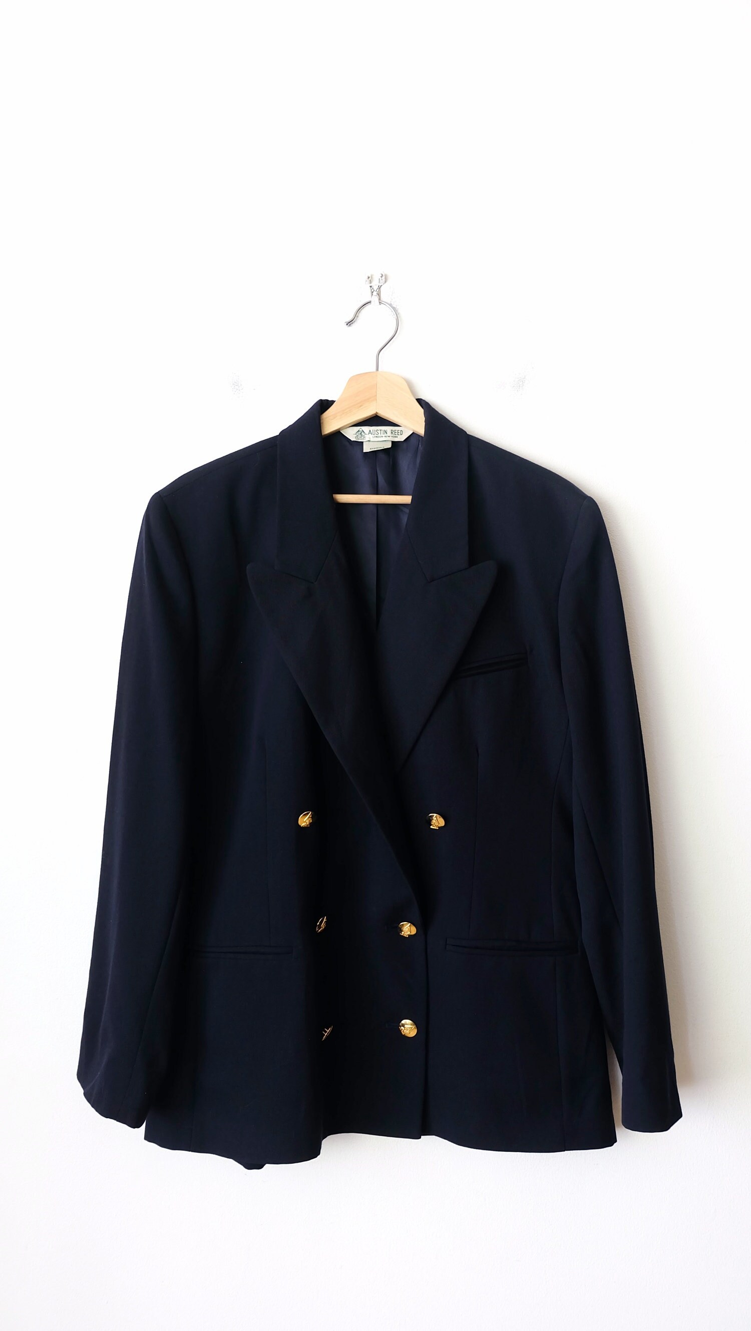 Vintage Austin Reed Navy Blue Double-breasted Wool Tailored - Etsy