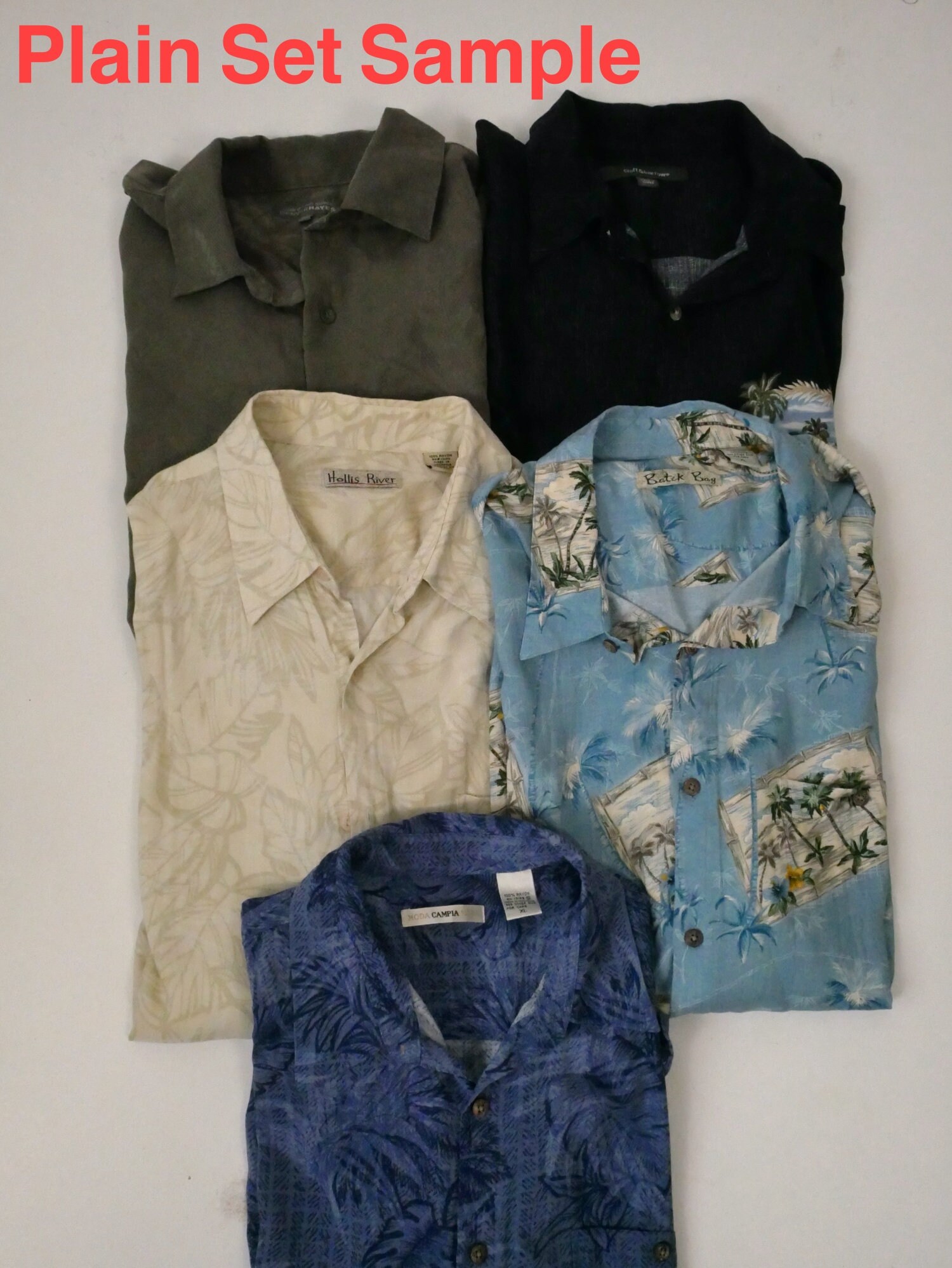 Conjunto de 5 Camisas hawaianas con patron PLAIN para hombre al por mayor solamente Camisas de estilo hawaiano Lote Venta a granel conjunto misterioso Etsy Espana