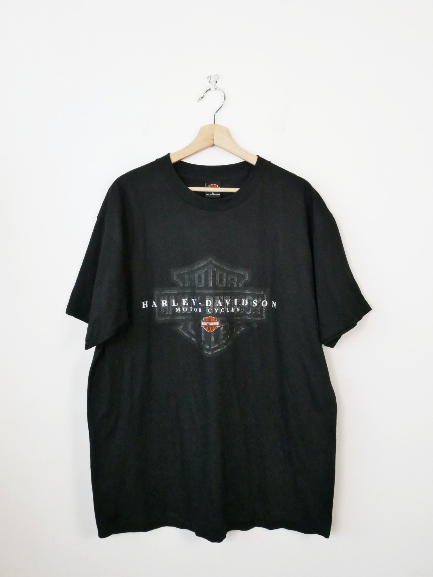 HARLEY-DAVIDSON ブラック Tシャツ Harley Davidson Oslo Norway Black Crewneck T-shirt/men's XL