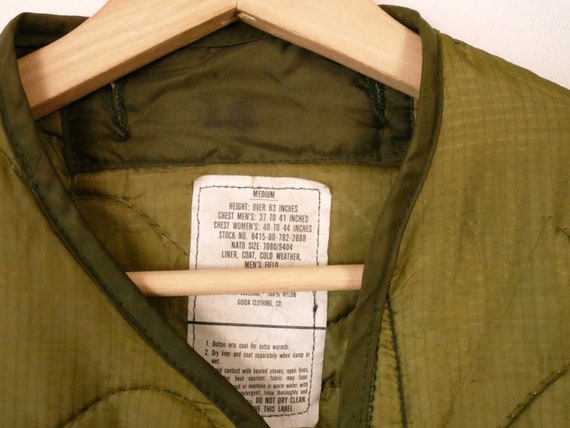 Original U.S army quilted pants liner M65 M 1951 thermal lining 3/4 quilt warmer