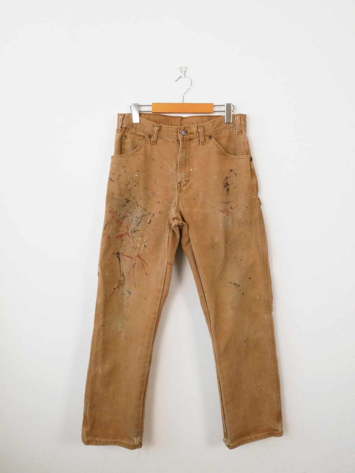 Men's Dickies Distressed Paint Splatter Carpenter Pants/w30