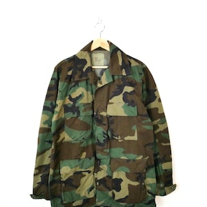 ヴィンテージ 米軍 コンバット BDU ウッドランド カモ フィールドジャケット シャツ/ミディアム ロング