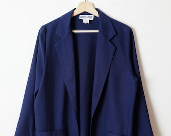 Blazer holgado vintage azul oscuro/azul marino/chaqueta ligera de los años 90/chaqueta minimalista