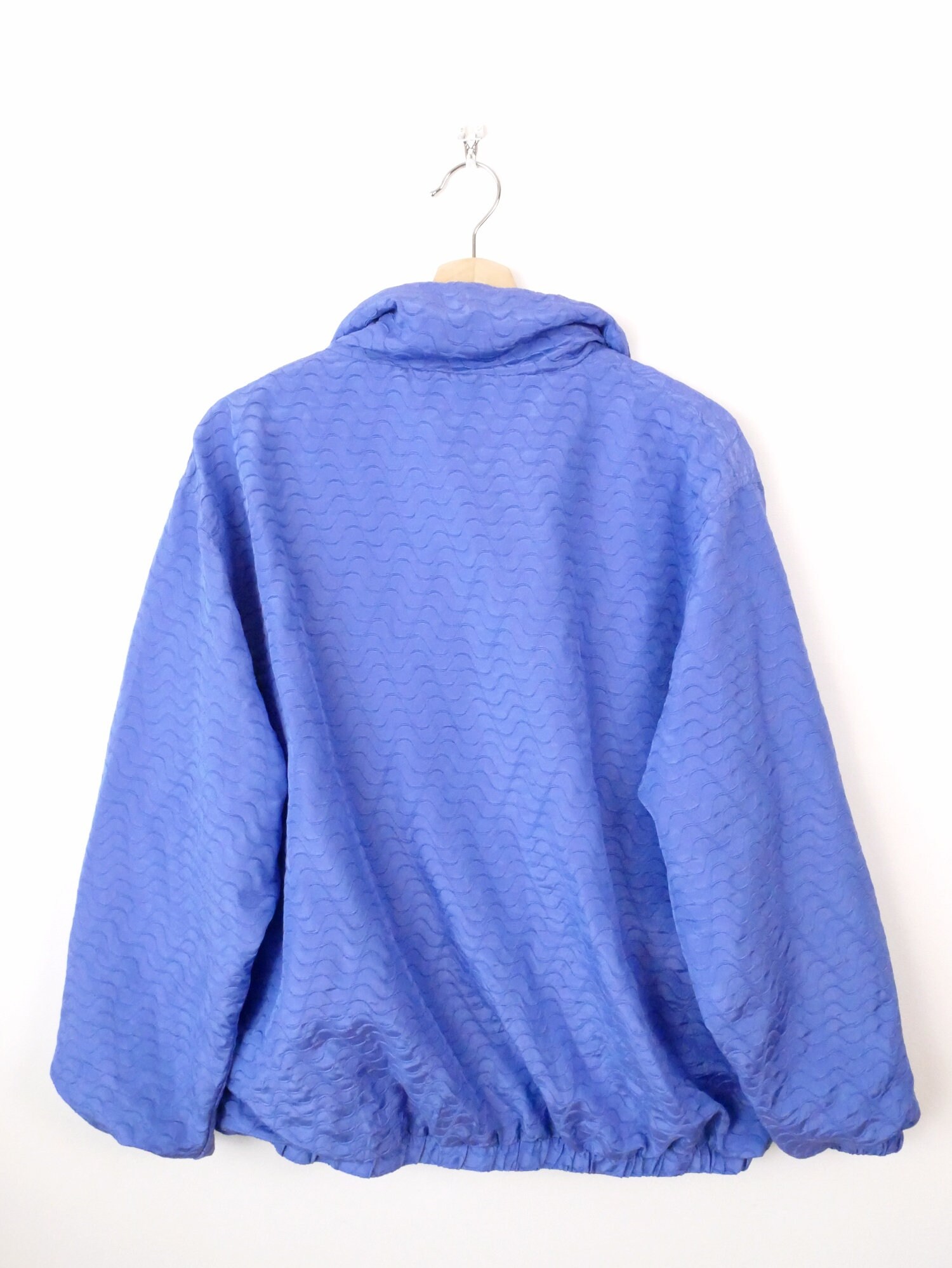 ★1993studio★ Windbreaker Balaclava Blue 93222WET1003 Vintage Oleg Cassini Purplish Blue Zip up Windbreaker