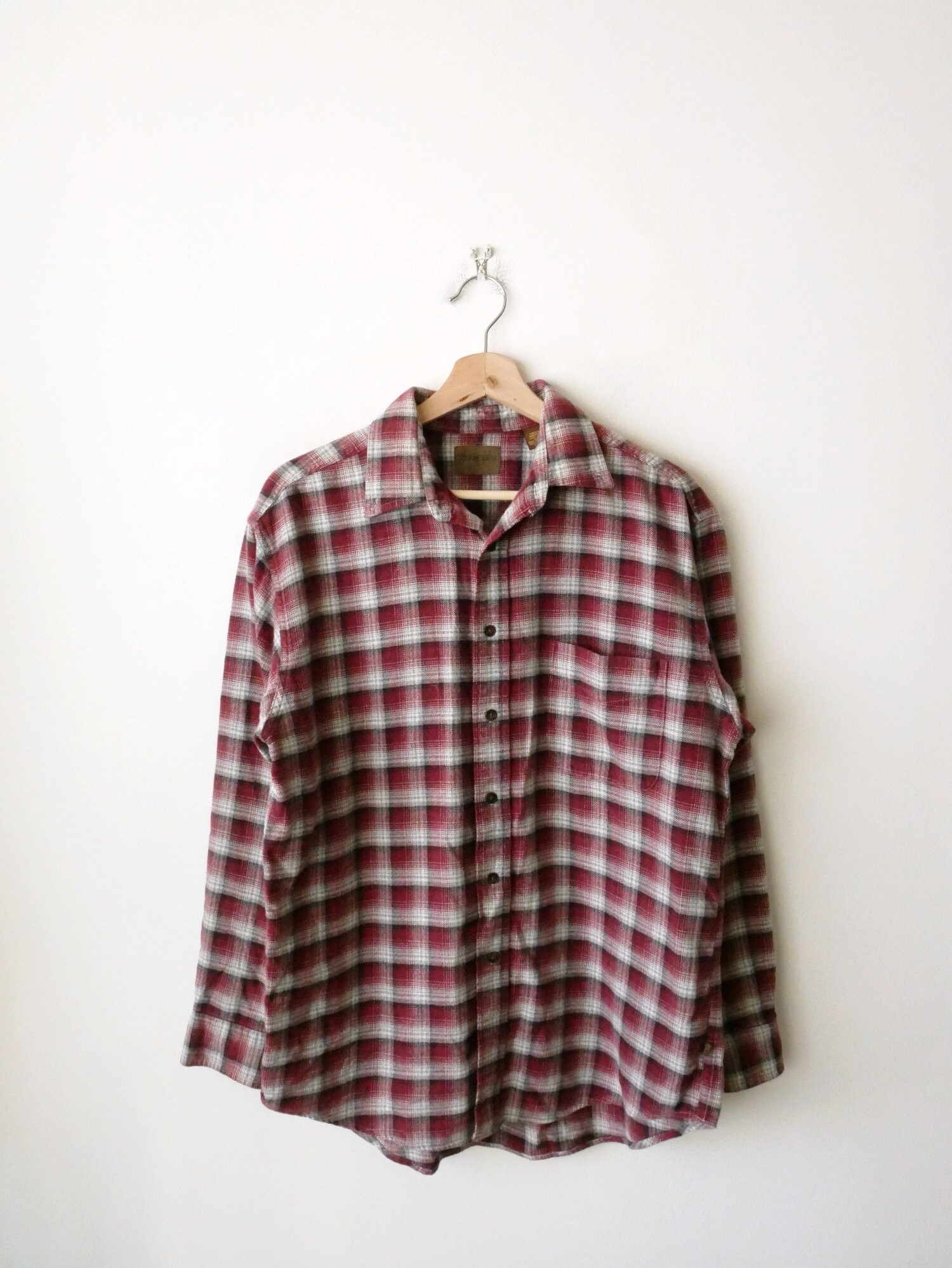 Chemise St. John's Bay Homme Flanelle à Carreaux Rouge/blanc/bleu – XXL – Vintage