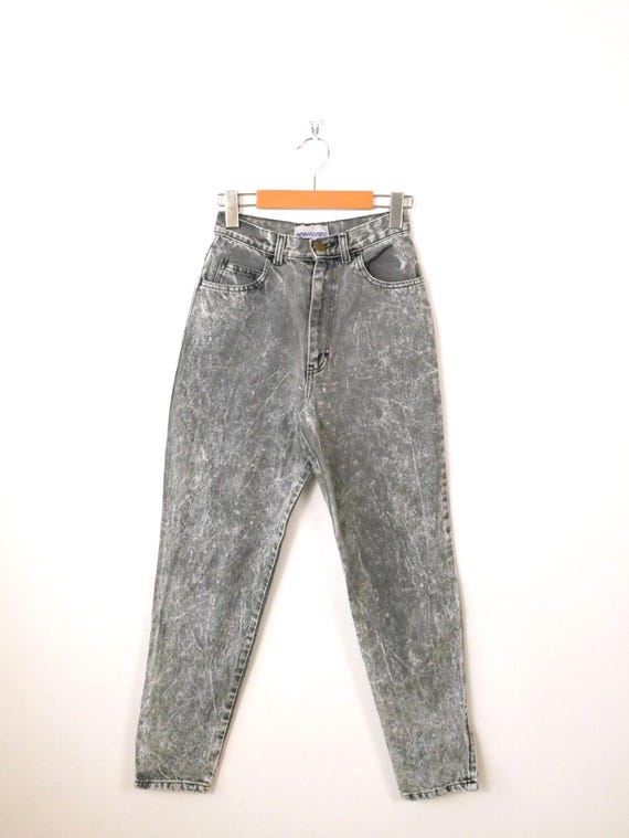 パンツ [VVVIN ] Vintage Gray Denim Pants 32 Vintage Gray/grey Acid Wash High Waisted Denim Tapered Pants/moms