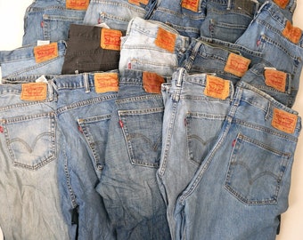 Lot of 20 pair of Men's Levi's Jeans for Craft Cutter/Upcycled Denim/DIY/Rework