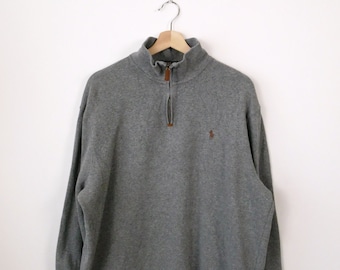 Polo Ralph Lauren Gray Cotton Quarter Zip Sweater/Pullover