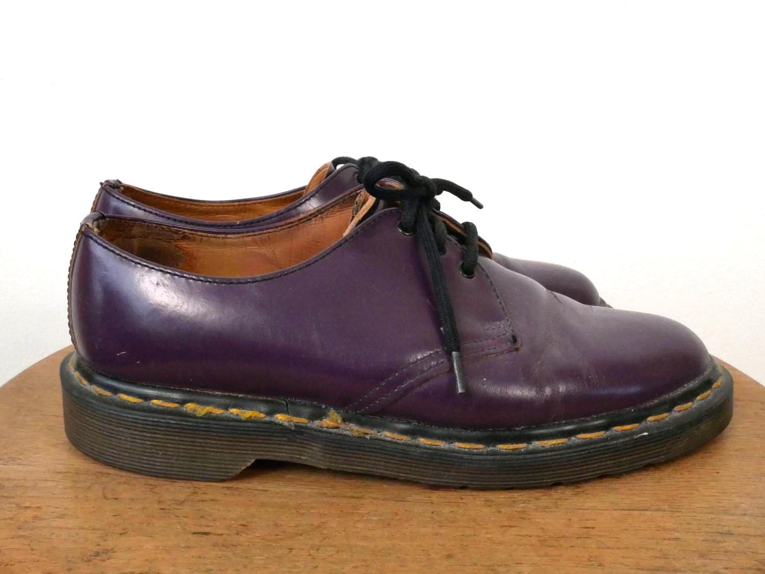 Vintage 90s Dr Martens Purple Smooth Leather Oxford/made in  display picture 1