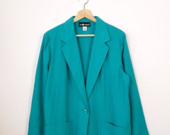 Vintage Teal Green Women's Lightweight Blazer/Jacket