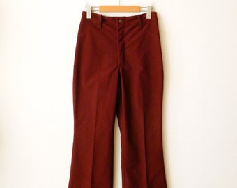 Vintage Burnt Orange High Waisted Flare Pants/Boot cut Pants/Trousers/W27