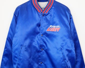 Vintage Swingster Men's 90s Snap-on USA Satin Bomber Jacket-made