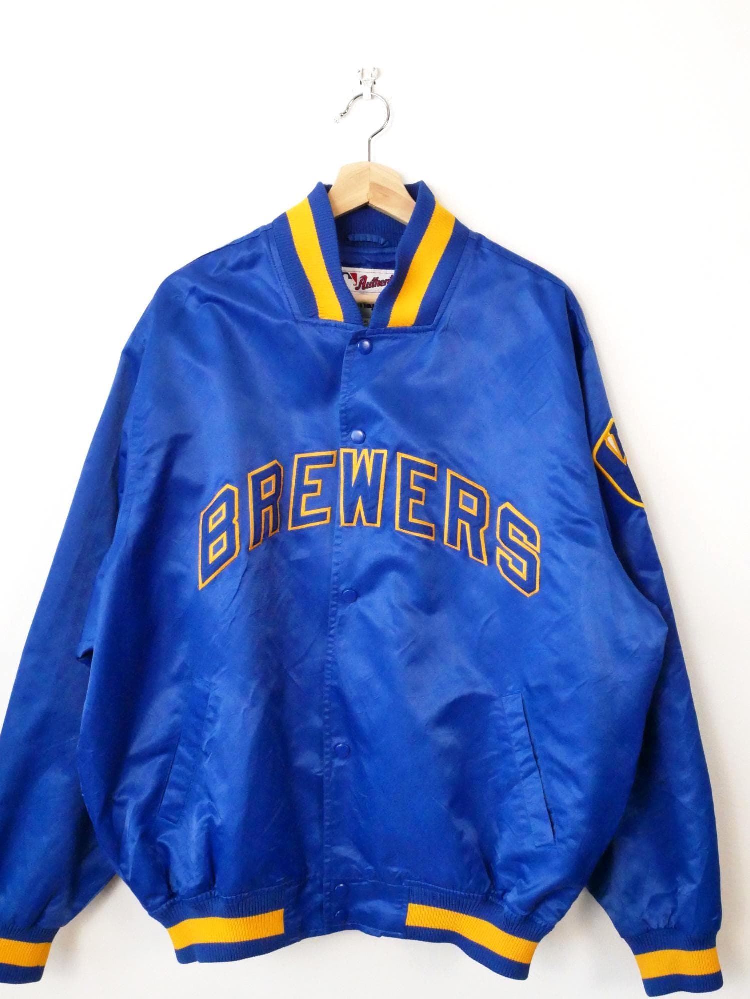 マジェスティック ミルウォーキー・ブルワーズ サテンジャケット/MLB/メンズ マジェスティック ミルウォーキー・ブルワーズ サテンジャケット/MLB