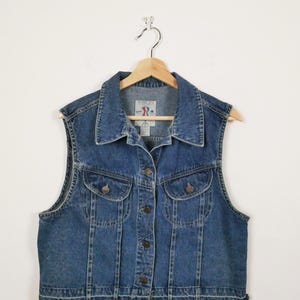 Vintage 1990's / Y2K LL Bean Denim Utility Chore Vest