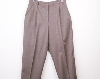 90s Charter Club Women's Brown High Waist Pleated Dress Pants