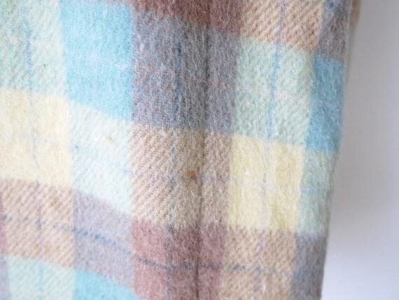 Vintage Ecru/Pale Blue/Brown Checked Women's Boxy… - image 7