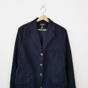 Polo Jeans Co Ralph Lauren Women's Navy Blue Cotton Tailored Jacket/Blazer
