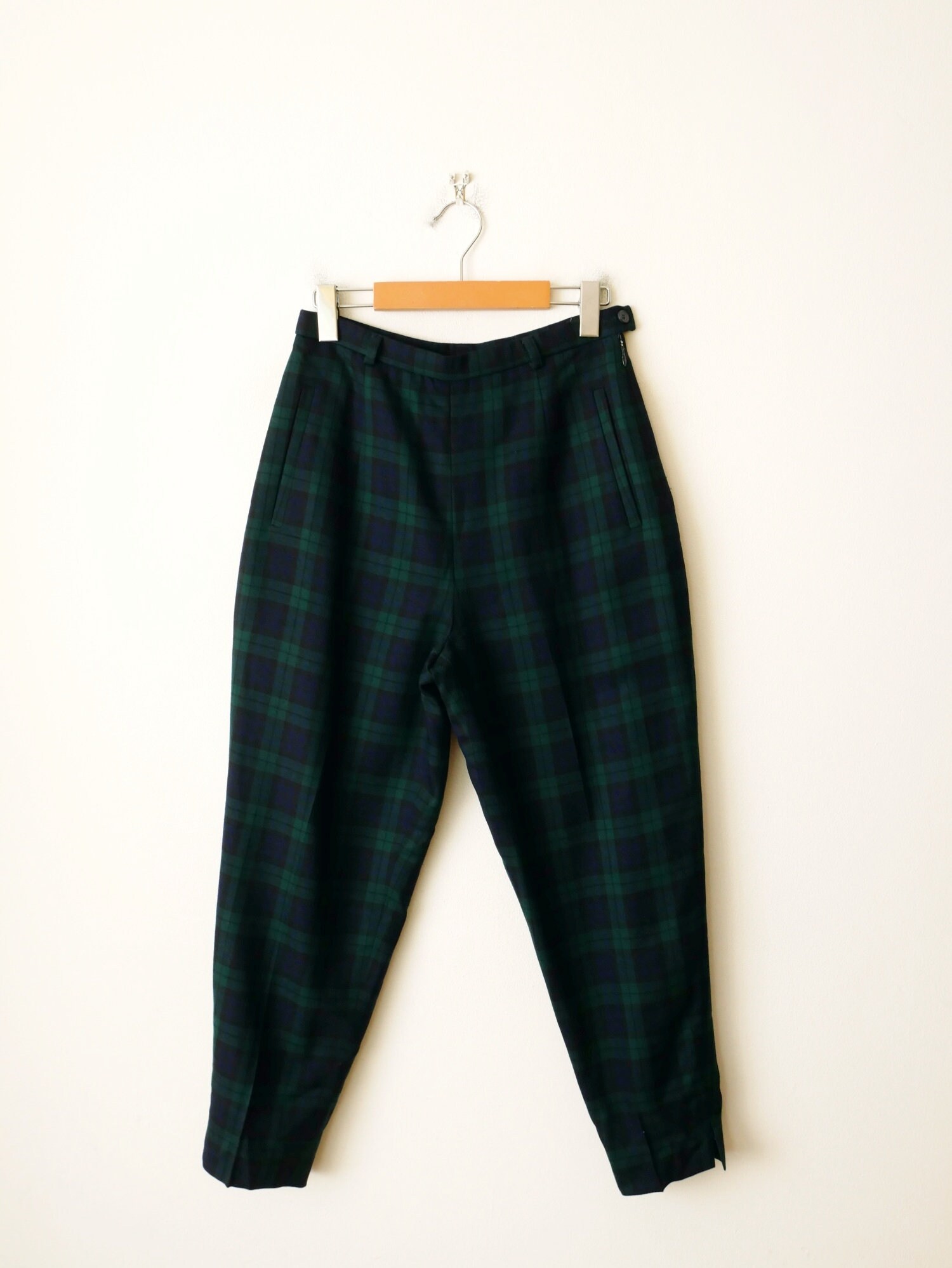 Plaid blue deals and green pants