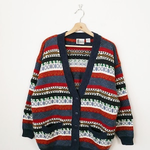 Vintage 90s Jeans Wear Women’s Multicolor Knit Cardigan