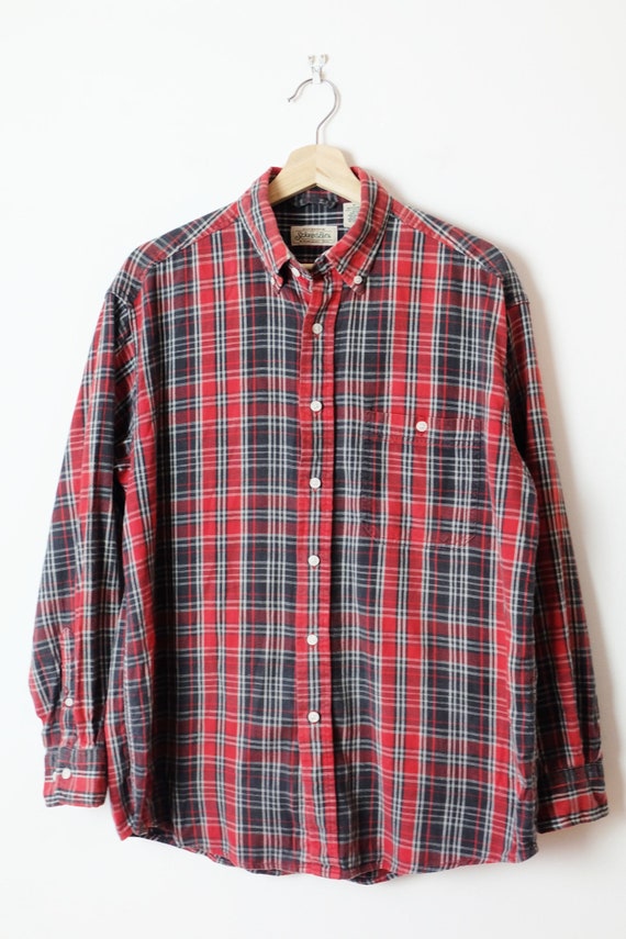 Red/grey Plaid Checked Cotton Flannel 