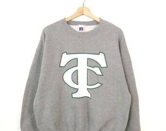 90s Russell Athletic Grey Hoodie Sweatshirt Minimalist Iconic