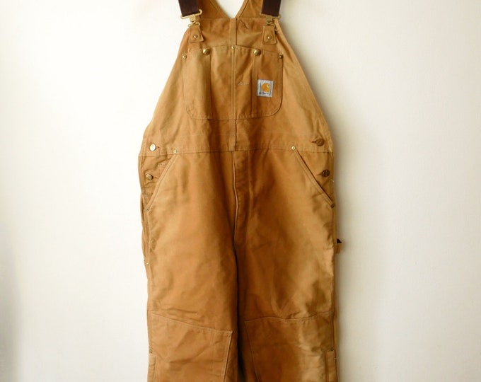 Carhartt Men's Insulated Overalls/duck Canvas Carhartt Overall/w38 Etsy