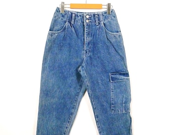 90s Unionbay Women’s Blue High Waist Pleated Tapered Mom Jeans