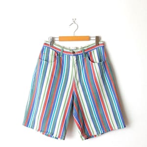 90s Striped Shorts - Etsy