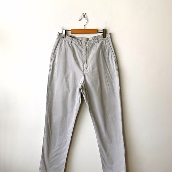 Pantalon fuselé taille haute en coton écru Land's End pour femme/chino/Pantalon à plis/W29