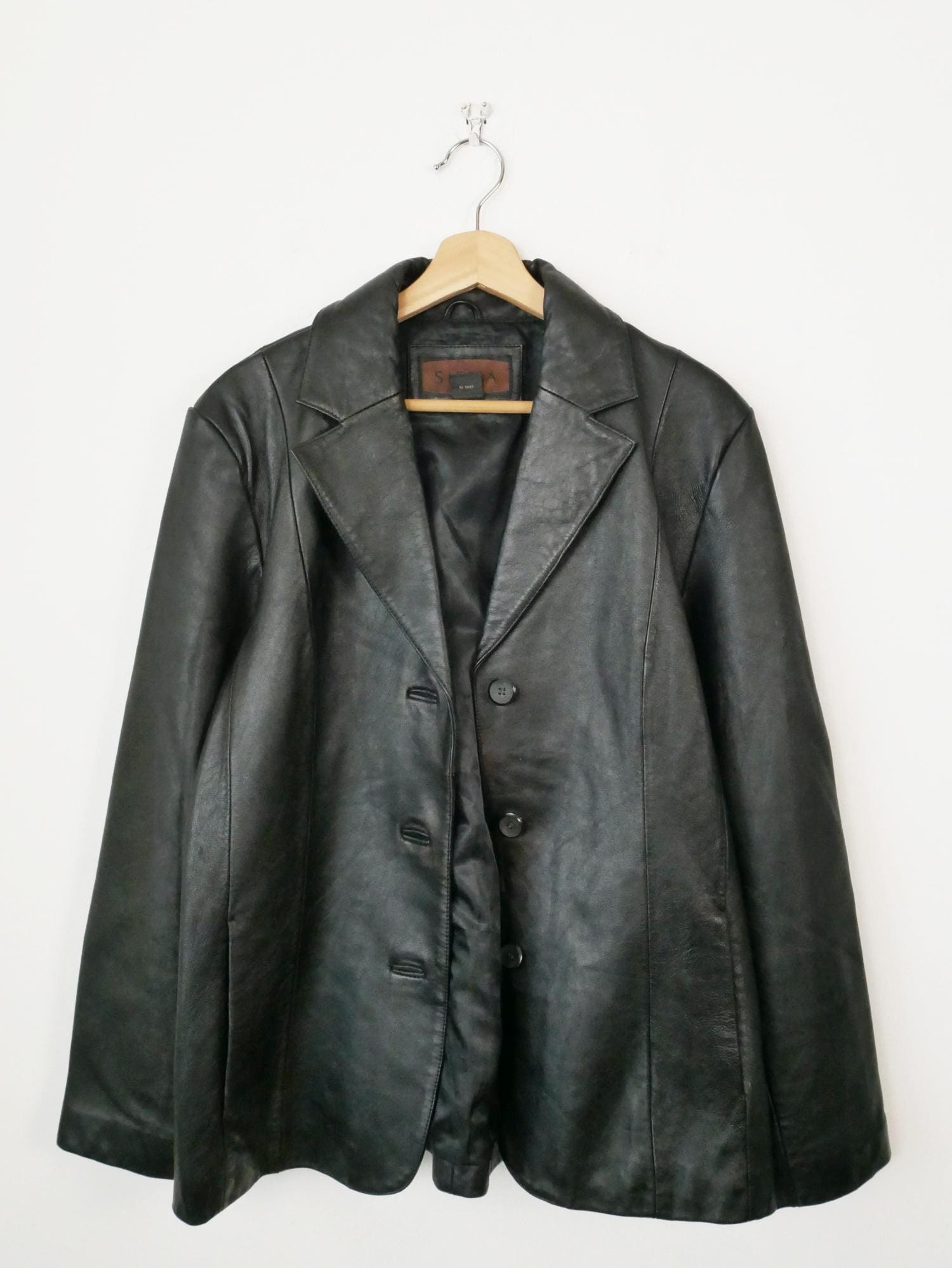 韓国製 90's STUDIO SIENA 短丈レザージャケット Y2K 本革 Vintage Y2K Siena Women's Black Leather Blazer Jacket - Etsy