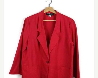 ON SALE Vintage Oversized Red Slouchy Blazer /Light Jacket from 1980's