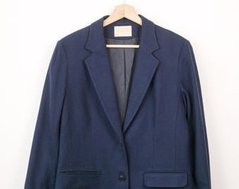 Vintage 90s Pendleton Women’s Navy Blue Wool Blazer-Made in USA