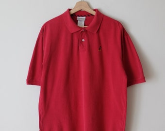 Mickey Mouse embroidery Short Sleeve Polo Shirt/Collared Shirt/Red