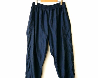 Vintage Reebok Dark Blue Nylon Track Pants/Athletic Pants/W28-38