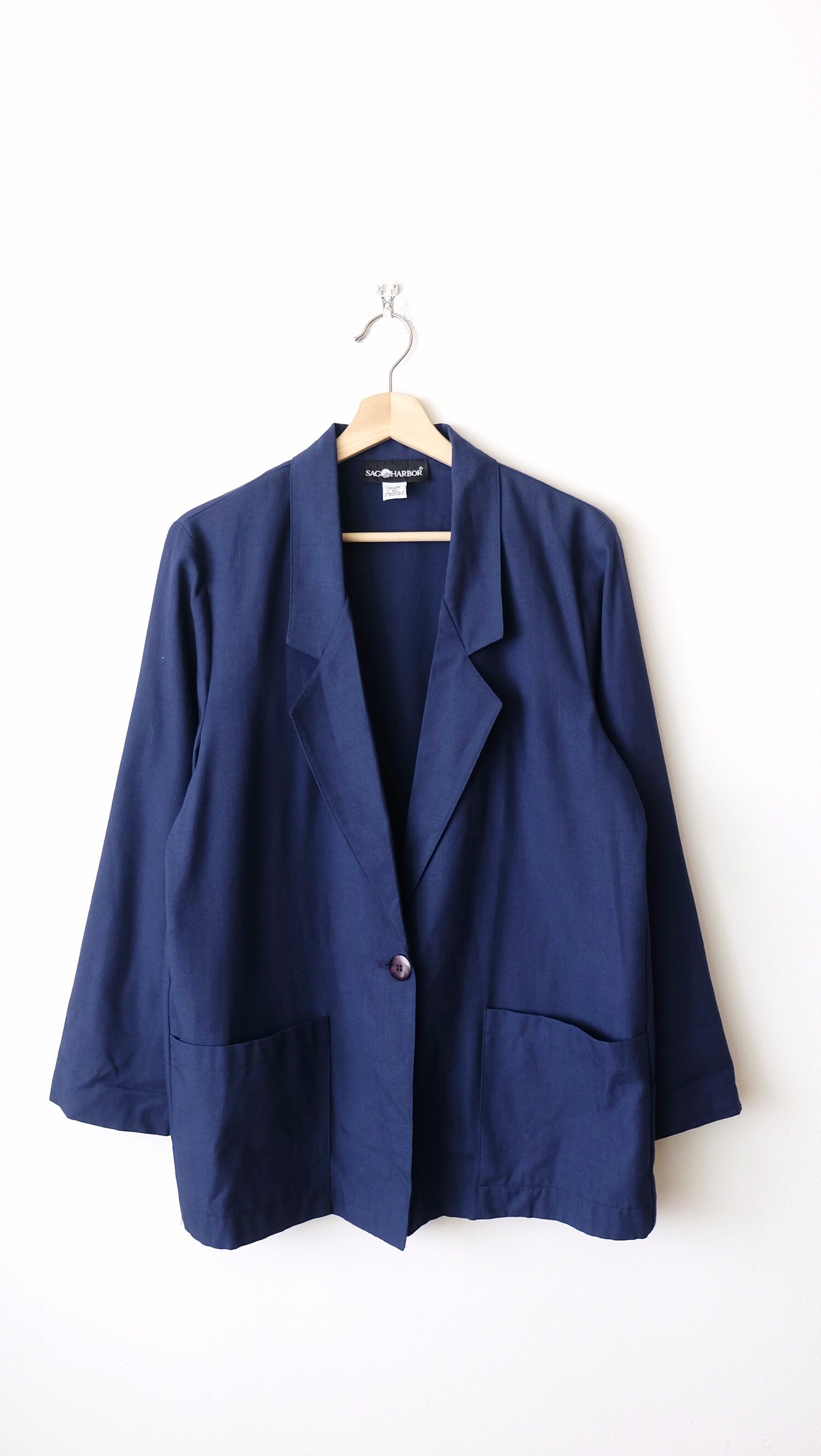 Vintage Dark Blue/ Navy Blue Slouchy Tailored Jacket/minimal - Etsy