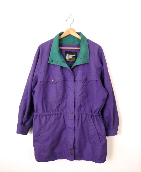 ジャケット・アウター 8egreedy nylon jacket purple Vintage 80s London Fog Purple/green Nylon Ski Jacket/drawstring
