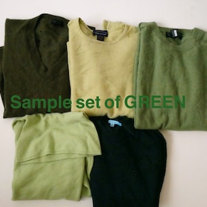 Lot of 5 Cashmere Sweaters for Craft Cutter/Upcycled Sweaters/DIY/Black/Mix/Green/Blue image 5