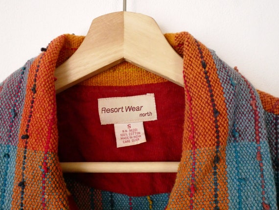 Women's Multicolor Checkered Button down Cotton J… - image 4