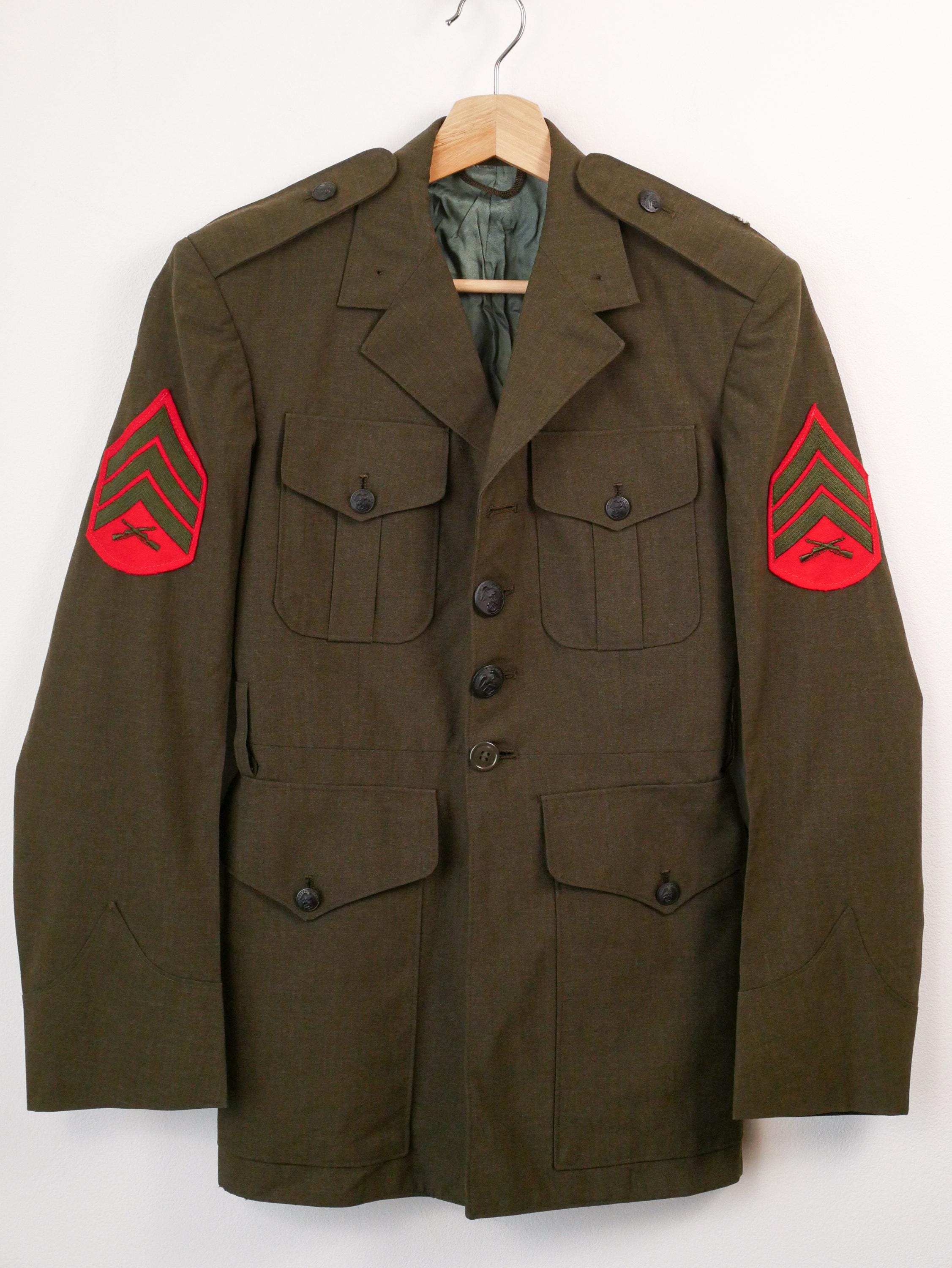 Vintage 60s USMC Men's Dress Uniform Jacket Sergeant Rank - Etsy
