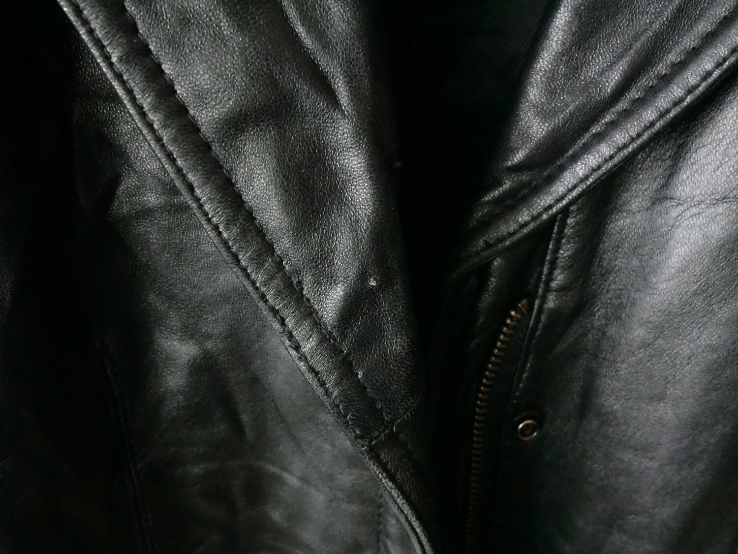 Vintage Women's Black Soft Lamb Leather Zip up Jacket Vintage Women's Black Soft Lamb Leather Zip up Jacket