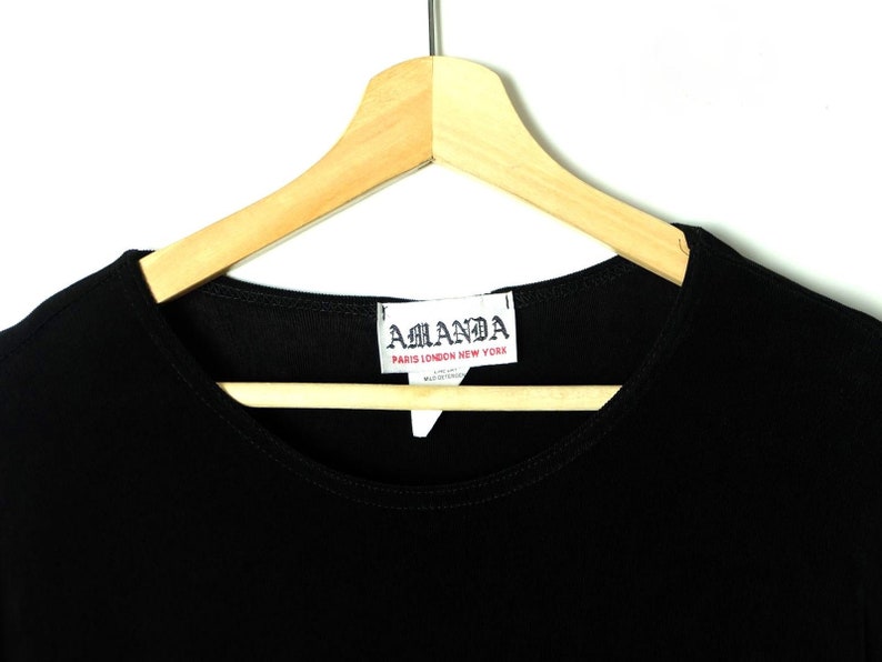ON SALE Vintage Oversized Plain Black Long sleeve Slouchy BlouseTop from 90/'sminimal