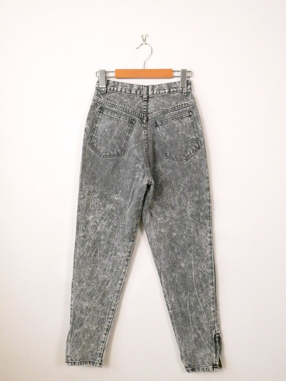 【oan】Antique brushed washing pants Vintage Gray/grey Acid Wash High Waisted Denim Tapered Pants