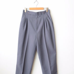 Vintage JC Penny Greyish Blue/Pale Blue High Waisted Pleated Pants/Slacks/Trousers/W28