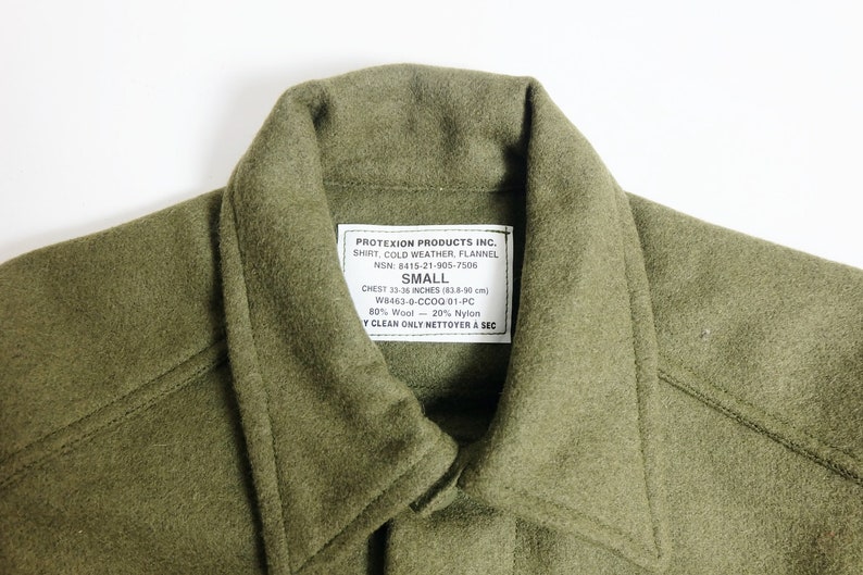 Vintage 1980's Canadian Army Cold Whether Wool Field Shirt/Deadstock/NEW/XS/S/M image 5