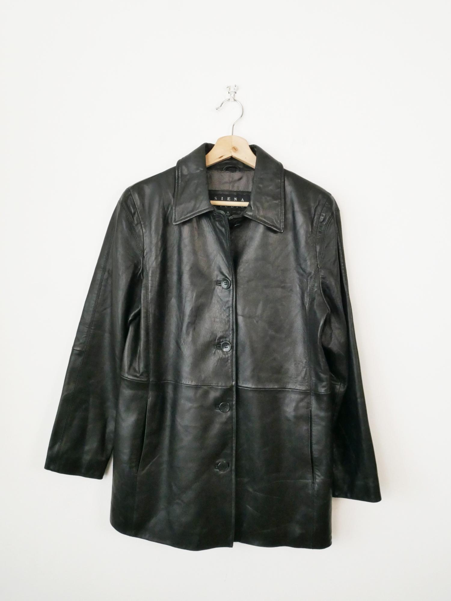 韓国製 90's STUDIO SIENA 短丈レザージャケット Y2K 本革 Y2K Siena Studio Vintage Black Leather Car Coat Women's S - Etsy